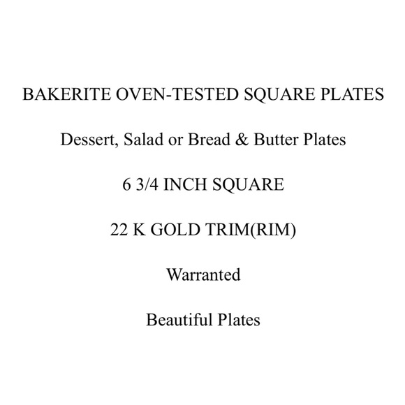 EUC Set of 6 Vintage Retro Bakerite Dishes from 1940’s with 22k gold - Picture 5 of 5